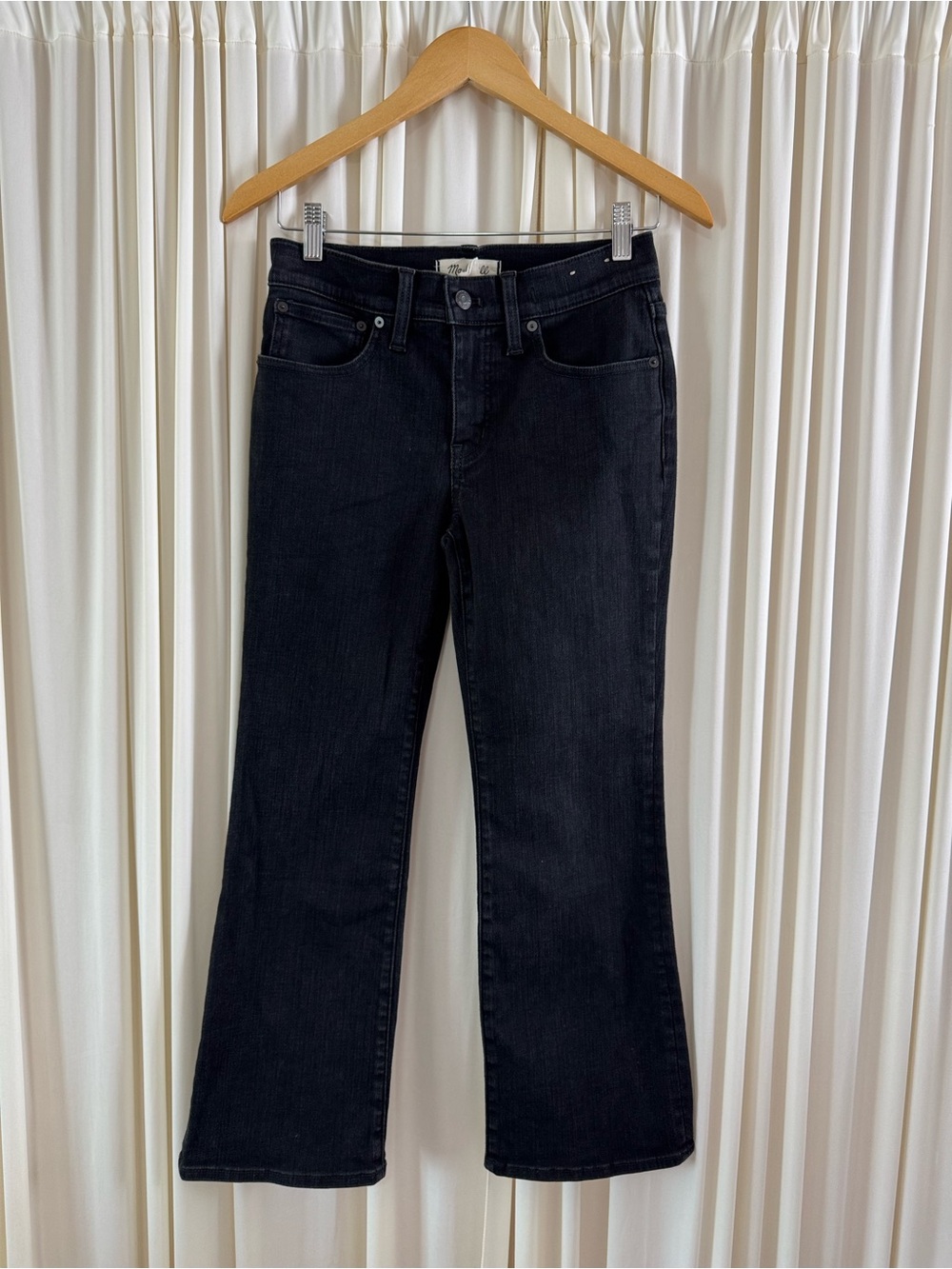 Madewell Kick Out Crop Jeans‎ Black Denim Size 27 Petite - Picture 3 of 6